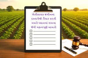 Read more about the article ખેતીલાયક જમીનના દસ્તાવેજો તૈયાર કરતી વખતે ધ્યાનમાં રાખવા જેવી બાબતો || Things to keep in mind while preparing documents for agricultural land ||